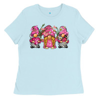 Baby Blue breast cancer gnome Ladies Tee - BarkalooDesign