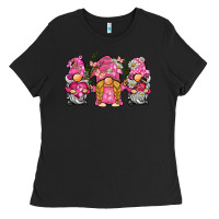 Black breast cancer gnome Ladies Tee - BarkalooDesign