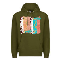 Army Green Western Cowhide Sunflower Jute Glitter Farm Life Brush Stroke Premium Hoodie - Bettercallsaul