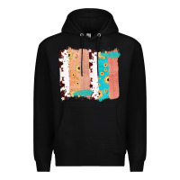 Black Western Cowhide Sunflower Jute Glitter Farm Life Brush Stroke Premium Hoodie - Bettercallsaul