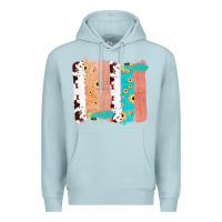 Blue Mist Western Cowhide Sunflower Jute Glitter Farm Life Brush Stroke Premium Hoodie - Bettercallsaul