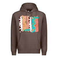 Coffee Western Cowhide Sunflower Jute Glitter Farm Life Brush Stroke Premium Hoodie - Bettercallsaul