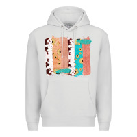 Dove Grey Western Cowhide Sunflower Jute Glitter Farm Life Brush Stroke Premium Hoodie - Bettercallsaul