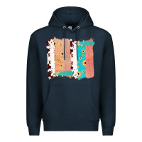 Navy Western Cowhide Sunflower Jute Glitter Farm Life Brush Stroke Premium Hoodie - Bettercallsaul