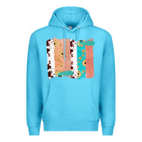 Ocean Blue Western Cowhide Sunflower Jute Glitter Farm Life Brush Stroke Premium Hoodie - Bettercallsaul
