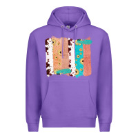 Purple Western Cowhide Sunflower Jute Glitter Farm Life Brush Stroke Premium Hoodie - Bettercallsaul