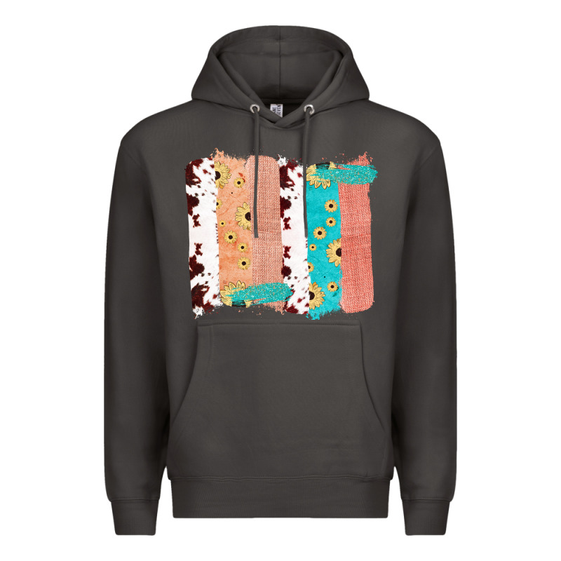 Western Cowhide Sunflower Jute Glitter Farm Life Brush Stroke Premium Hoodie by Bettercallsaul | Teevron