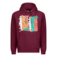Burgundy Western Cowhide Sunflower Jute Glitter Farm Life Brush Stroke Premium Hoodie - Bettercallsaul