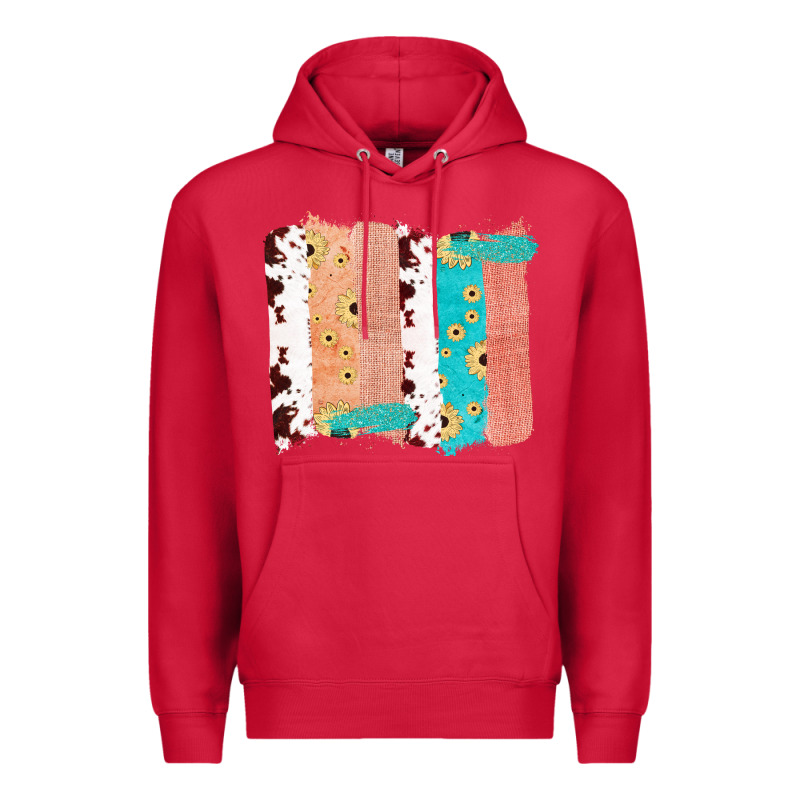 Western Cowhide Sunflower Jute Glitter Farm Life Brush Stroke Premium Hoodie by Bettercallsaul | Teevron