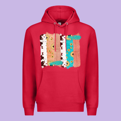 Western Cowhide Sunflower Jute Glitter Farm Life Brush Stroke Premium Hoodie Designed By Bettercallsaul