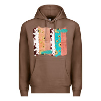Chestnut Western Cowhide Sunflower Jute Glitter Farm Life Brush Stroke Premium Hoodie - Bettercallsaul