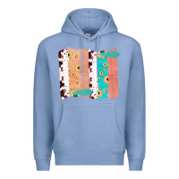 Colony Blue Western Cowhide Sunflower Jute Glitter Farm Life Brush Stroke Premium Hoodie - Bettercallsaul