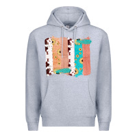 Heather Grey Western Cowhide Sunflower Jute Glitter Farm Life Brush Stroke Premium Hoodie - Bettercallsaul