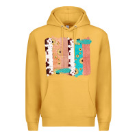 Mustard Western Cowhide Sunflower Jute Glitter Farm Life Brush Stroke Premium Hoodie - Bettercallsaul