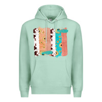 Seafoam Western Cowhide Sunflower Jute Glitter Farm Life Brush Stroke Premium Hoodie - Bettercallsaul