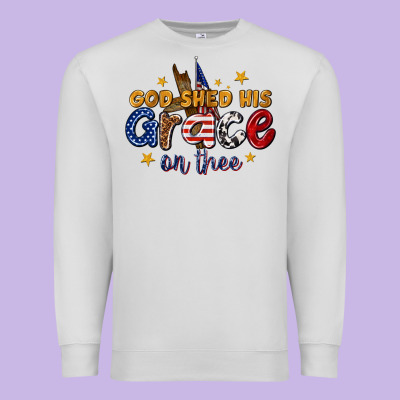 Premium Sweatshirt god shed his grace on thee