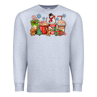 Heather Grey christmas coffee cups Premium Sweatshirt - Zillion Design Studio