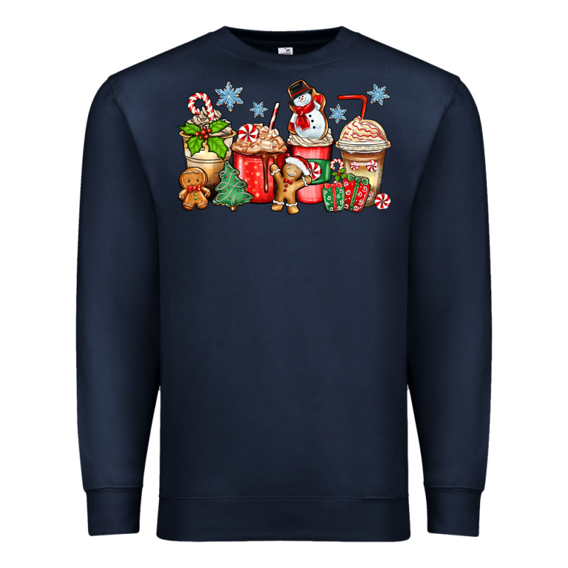 Christmas Coffee Cups Premium Sweatshirt by Zillion Design Studio | Teevron