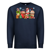 Navy christmas coffee cups Premium Sweatshirt - Zillion Design Studio