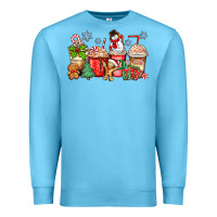 Ocean Blue christmas coffee cups Premium Sweatshirt - Zillion Design Studio