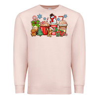 Pale Pink christmas coffee cups Premium Sweatshirt - Zillion Design Studio