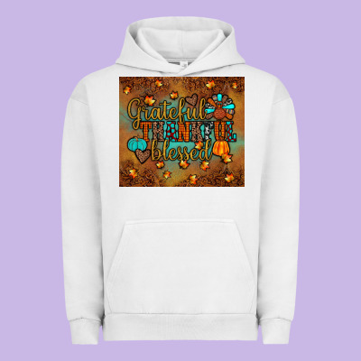 Grateful Thankful Blessed Turkey Urban Hoodie Designed By Jahusdesignshop