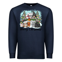 Navy merry christmas gnomes Premium Sweatshirt - Zillion Design Studio
