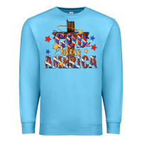 Ocean Blue god bless america Premium Sweatshirt - texasbilliewilder