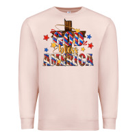 Pale Pink god bless america Premium Sweatshirt - texasbilliewilder