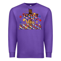 Purple god bless america Premium Sweatshirt - texasbilliewilder