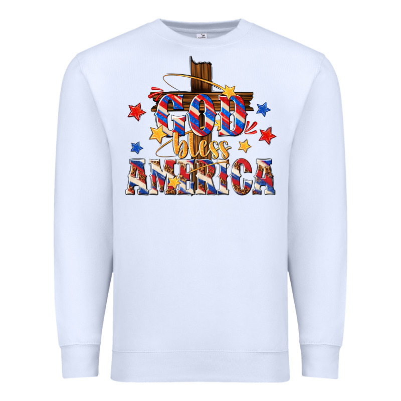 God Bless America Premium Sweatshirt by texasbilliewilder | Teevron