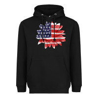 Black american flag sunflower Heavyweight Hoodie - MaliasSmallBusiness