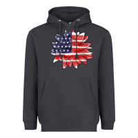 Smoke american flag sunflower Heavyweight Hoodie - MaliasSmallBusiness