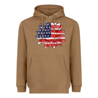 Toasted Coconut american flag sunflower Heavyweight Hoodie - MaliasSmallBusiness