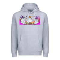 Heather Grey cutes ghosts libbey glass Premium Hoodie - BundleAndBundleShop