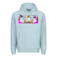 Blue Mist cutes ghosts libbey glass Premium Hoodie - BundleAndBundleShop