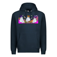 Navy cutes ghosts libbey glass Premium Hoodie - BundleAndBundleShop