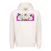 Pale Pink cutes ghosts libbey glass Premium Hoodie - BundleAndBundleShop