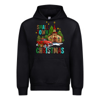 Black small town christmas church western truck Urban Hoodie - AdoDesignShop