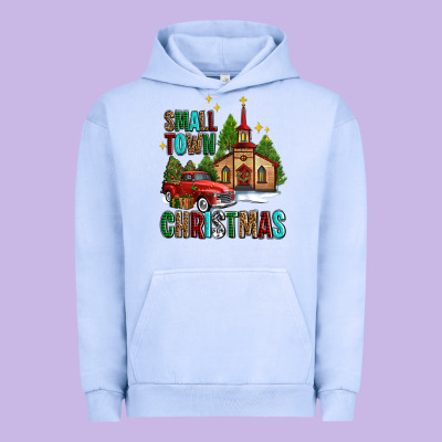 Small Town Christmas Church Western Truck Urban Hoodie Designed By Adodesignshop