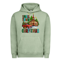 Pigment Oil Green small town christmas church western truck Urban Hoodie - AdoDesignShop