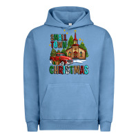 Pigment Pebble Blue small town christmas church western truck Urban Hoodie - AdoDesignShop