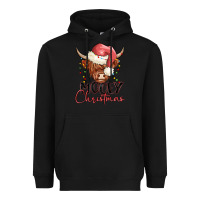 Black mooey christmas Heavyweight Hoodie - MaliasSmallBusiness