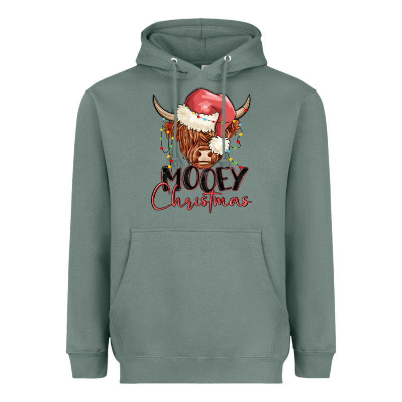 Mooey Christmas Heavyweight Hoodie by MaliasSmallBusiness | Teevron