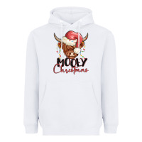 White mooey christmas Heavyweight Hoodie - MaliasSmallBusiness