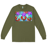 Army Green crab and starfish  cup Long Sleeve Tee - BarkalooDesign