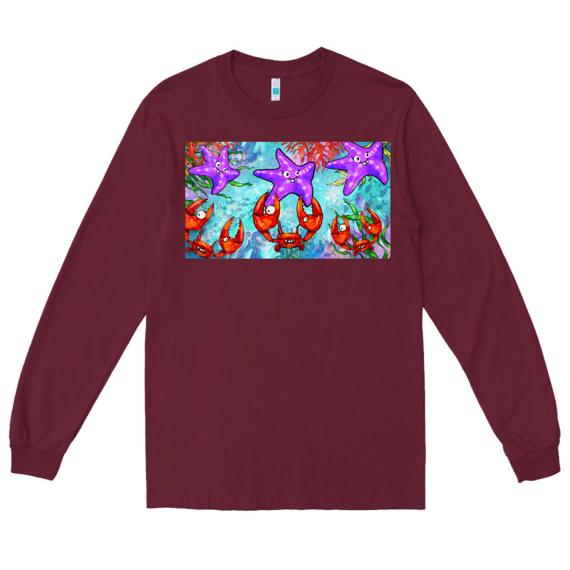 Crab And Starfish  Cup Long Sleeve Tee by BarkalooDesign | Teevron