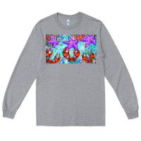 Heather Grey crab and starfish  cup Long Sleeve Tee - BarkalooDesign