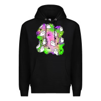 Black ghost halloween patch Premium Hoodie - BundleAndBundleShop