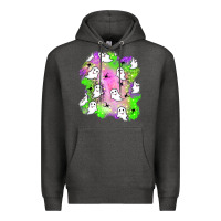 Charcoal Heather ghost halloween patch Premium Hoodie - BundleAndBundleShop